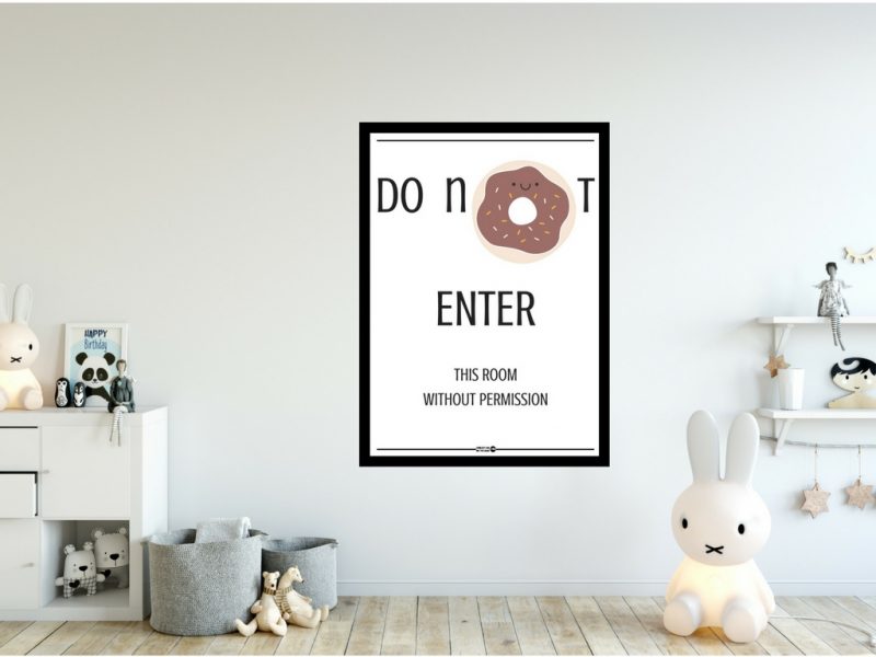 Toffe DoNut ENTER poster voor elke kinderkamer – free printable